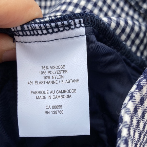 NTW Reitman’s, Pull-on Capri Pants, Blue Gingham, Checked, Plus, Petite, Sz 22 - Picture 12 of 13